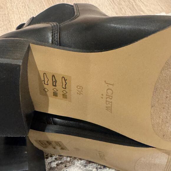 J. Crew Leather Chelsea Elastic Ankle Booties Round Toe Black Size US 8.5 NWOB - Picture 10 of 13